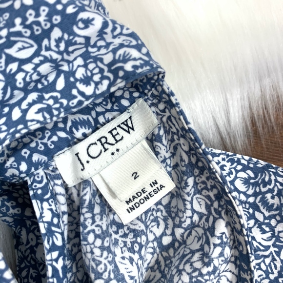 J. Crew S/L Floral Halter Style Stretch Blouse Top - Picture 5 of 8